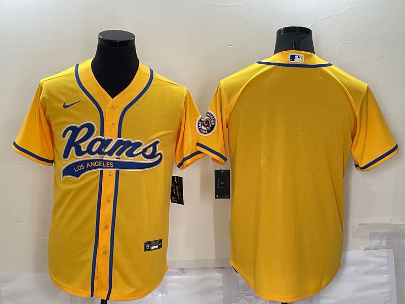 Men Los Angeles Rams Blank Yellow Nike Co branded Jersey->los angeles rams->NFL Jersey
